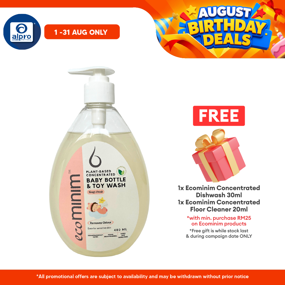 Ecominim Baby Utensils Cleanser - Tangyfresh 480mL | Food-Grade Ingredients & Toxic-Free ECOMINIM