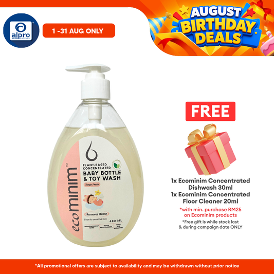 Ecominim Baby Utensils Cleanser - Tangyfresh 480mL | Food-Grade Ingredients & Toxic-Free ECOMINIM