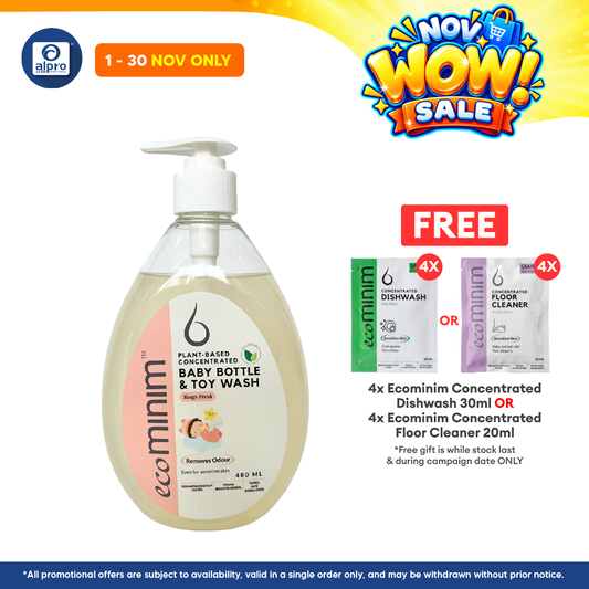 Ecominim Baby Utensils Cleanser - Tangyfresh 480mL | Food-Grade Ingredients & Toxic-Free