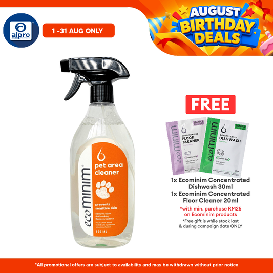 Ecominim Pet Area Cleaner 500mL | Plant Based Ingredients & Non-Toxic ECOMINIM