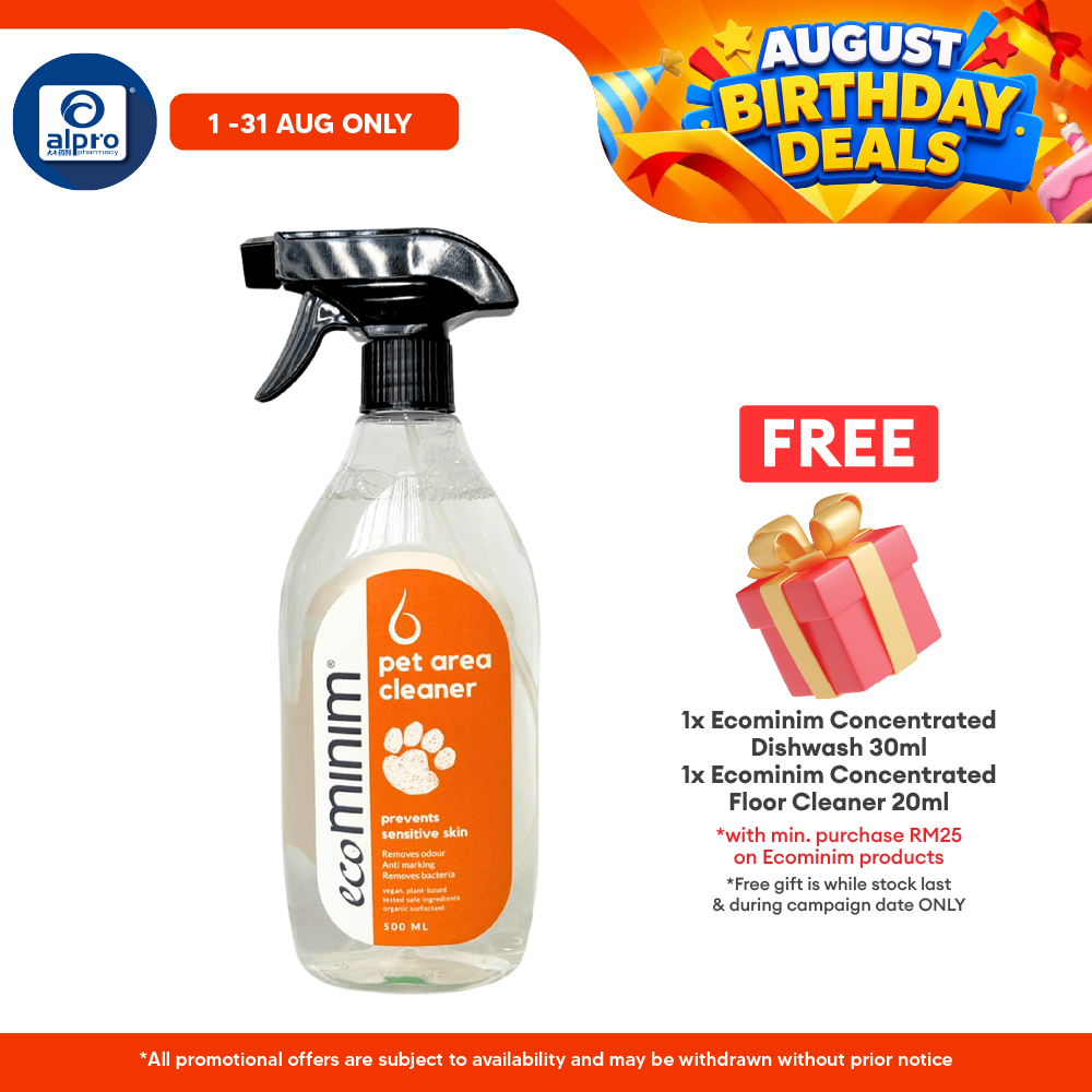 Ecominim Pet Area Cleaner 500mL | Plant Based Ingredients & Non-Toxic ECOMINIM