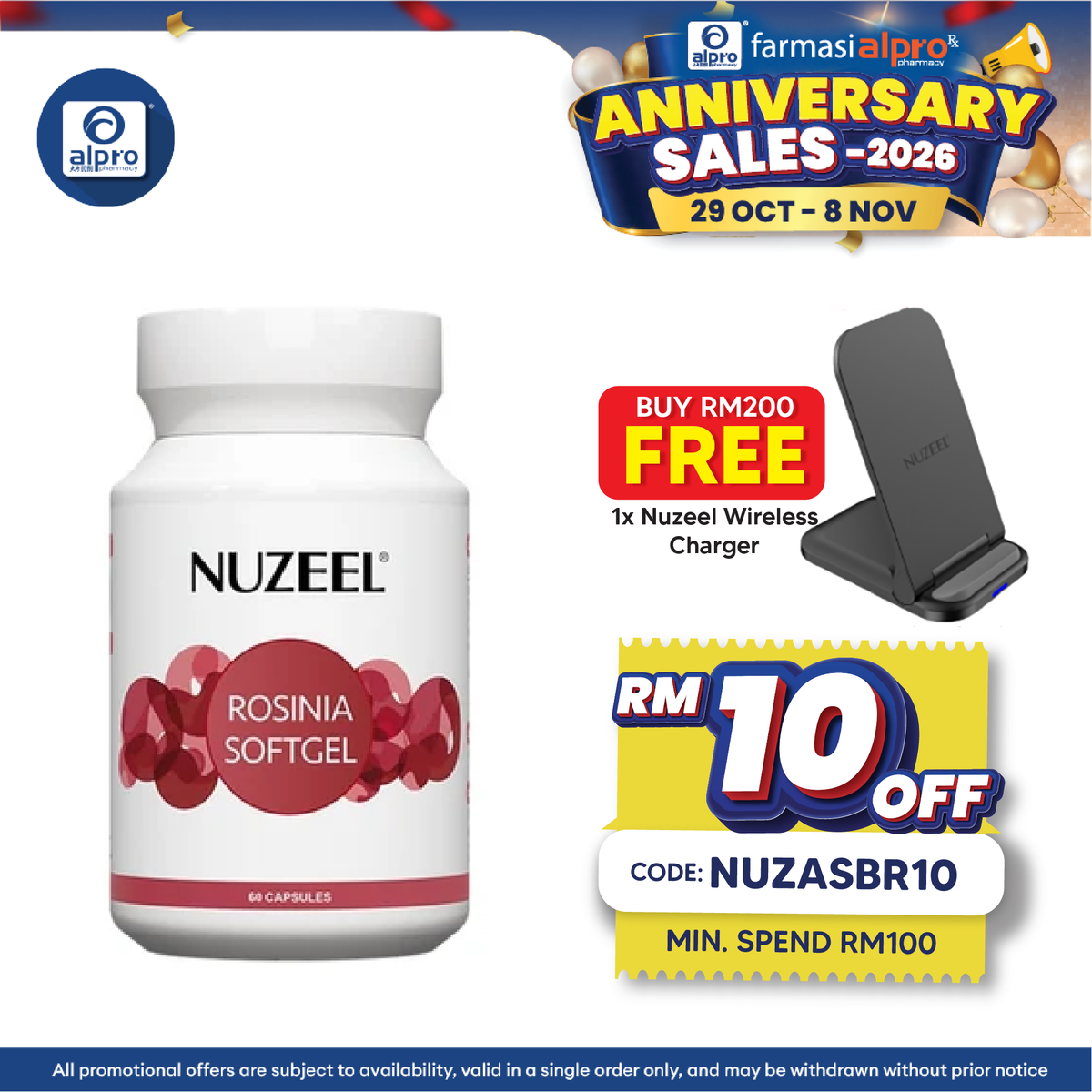 Nuzeel Rosinia 60s | Skin Nutrition Support