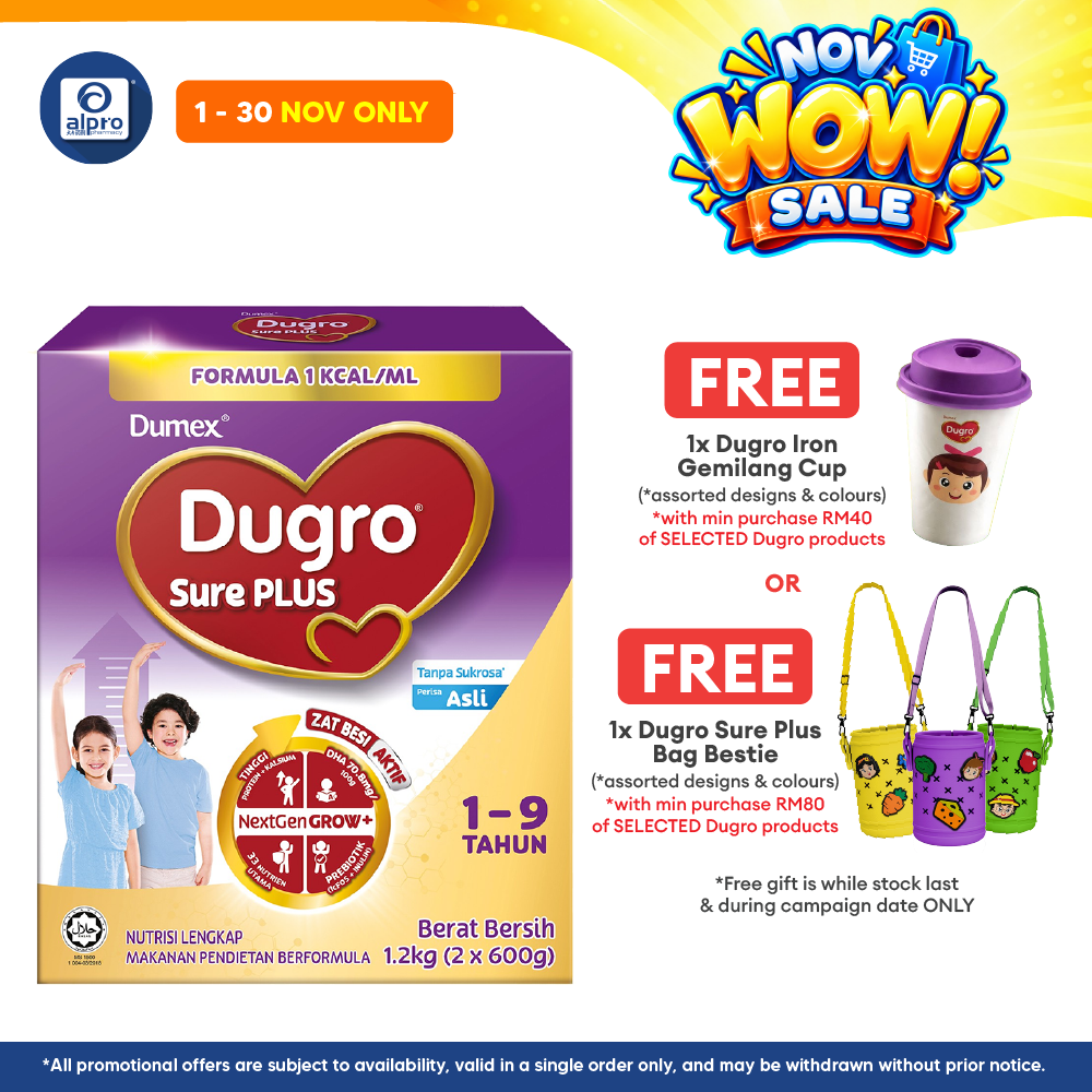 Dugro Sure Plus 1~9 Year 1.2kg | Balanced Nutrition With 33 Total Essential Nutrition