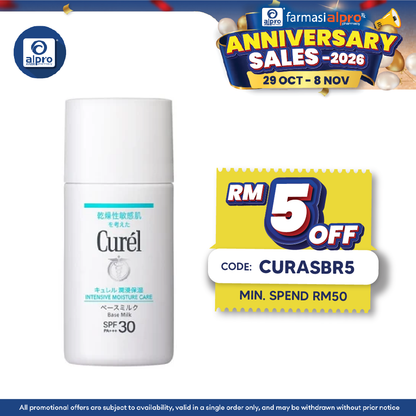 Curel Moisture Base Milk Tone Up 30mL | Lightweight Feel & Brightens Skin