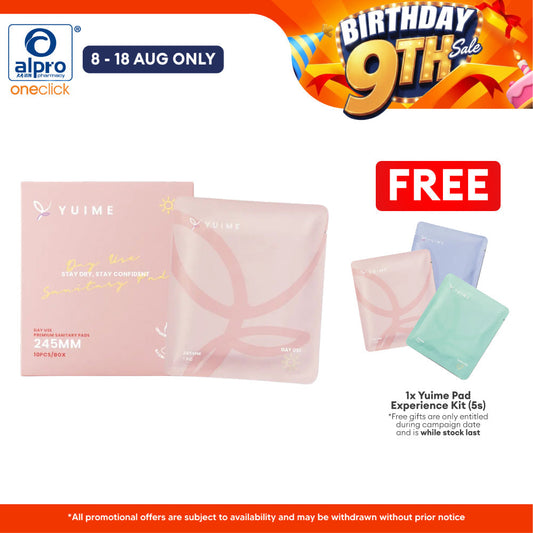 Yuime Day Use Pad 24.5cm 10s | Ultra-Thin & Super Absorbent Yuime