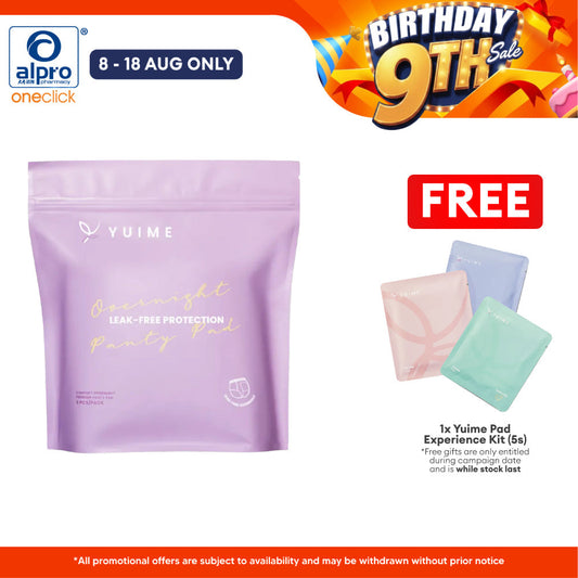 Yuime Overnight Silk Panties Pad 5s (S-M/ L-XL/ XXL size) | Ultimate Soft Feel & Anti-Leak Core Yuime