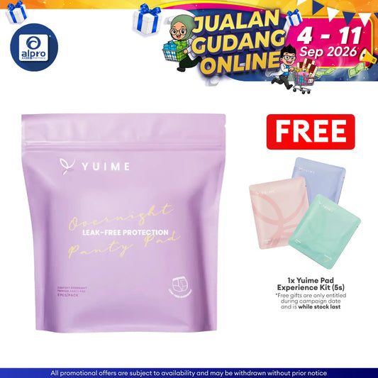 Yuime Overnight Silk Panties Pad 5s (S-M/ L-XL/ XXL size) | Ultimate Soft Feel & Anti-Leak Core Yuime