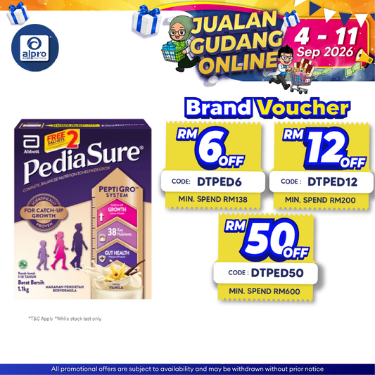 Abbott PediaSure Peptigro  Vanilla 1.1KG FOC 2 sachets Pediasure