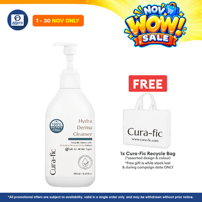 Cura-Fic Hydra Derma Cleanser-Full Size 250mL | Anti-Aging Herbs & Soothe Irritated Skin