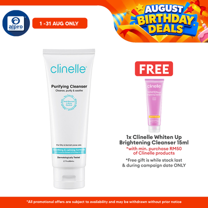 Clinelle Purifying Cleanser 80mL | Soothing & Calming Formula Clinelle