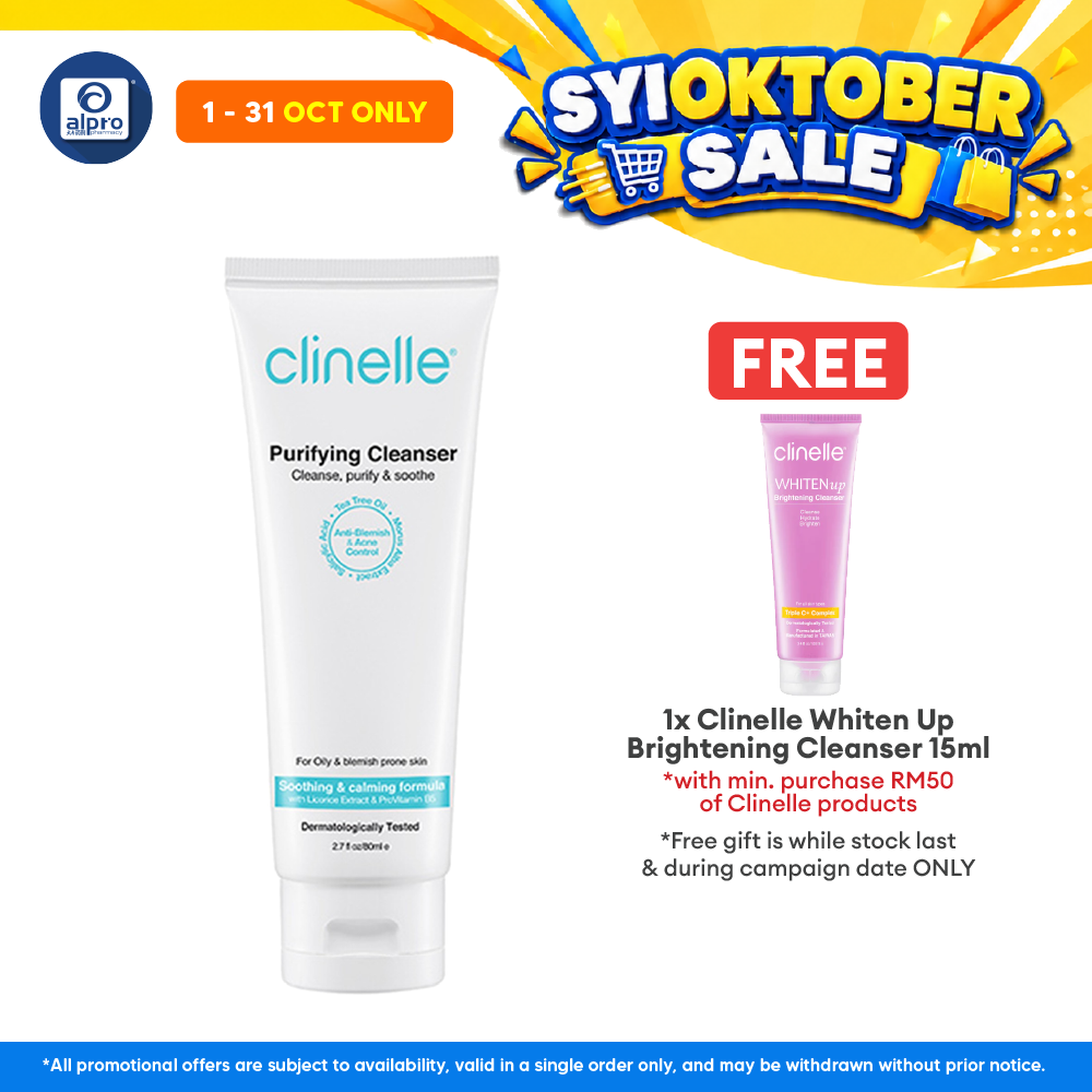 Clinelle Purifying Cleanser 80mL | Soothing & Calming Formula