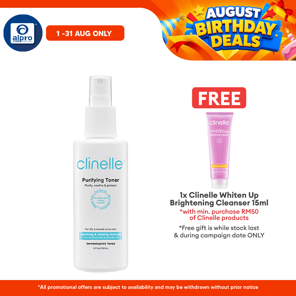 Clinelle Purifying Toner 150mL | Soothing & Calming Formula Clinelle