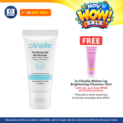 Clinelle Purifying Gel Moisturizer 30mL | Soothing & Calming Formula