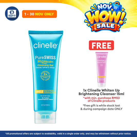 Clinelle PureSWISS HYDRAcalm Cleansing Gel 100mL | Delicately Cleanses Impurities