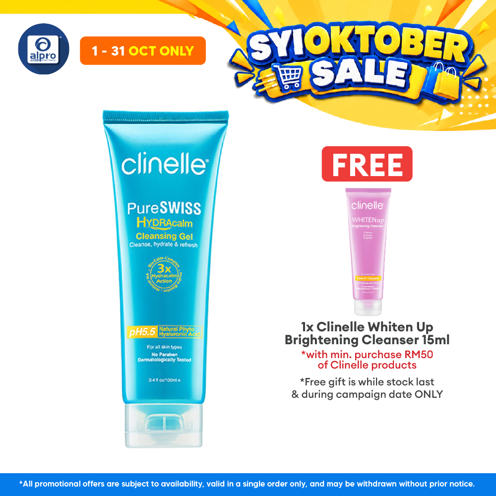 Clinelle PureSWISS HYDRAcalm Cleansing Gel 100mL | Delicately Cleanses Impurities