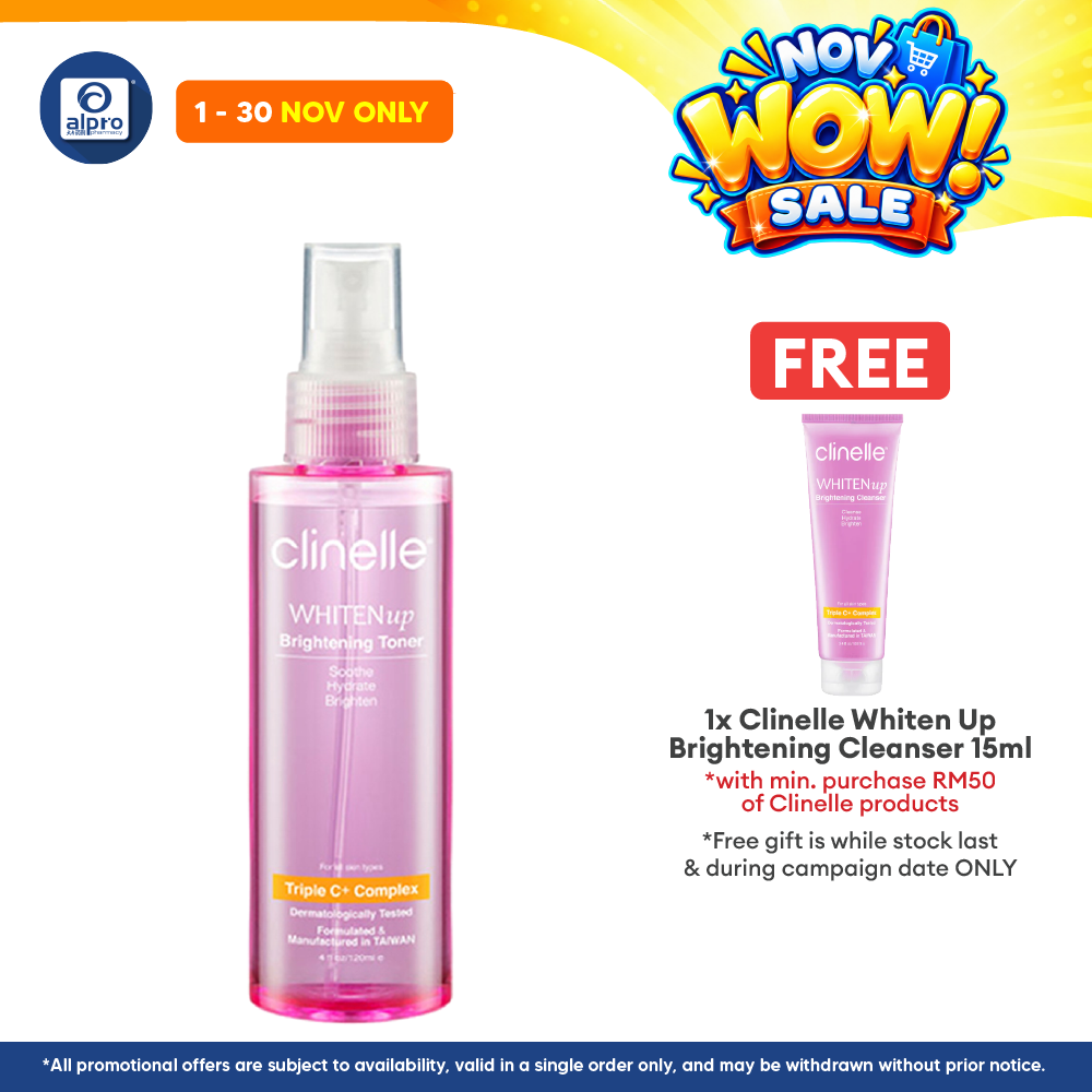 Clinelle WHITENup Brightening Toner 120mL | Refines Pores & Improve Absorption