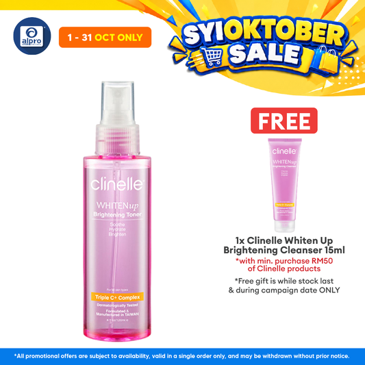 Clinelle WHITENup Brightening Toner 120mL | Refines Pores & Improve Absorption
