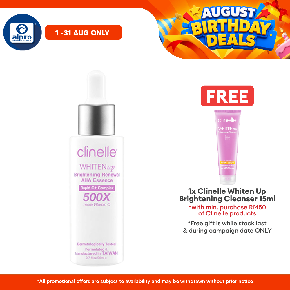 Clinelle WHITENup Brightening Renewal AHA Essence 20mL | Prevents Formation of Dark Spots Clinelle