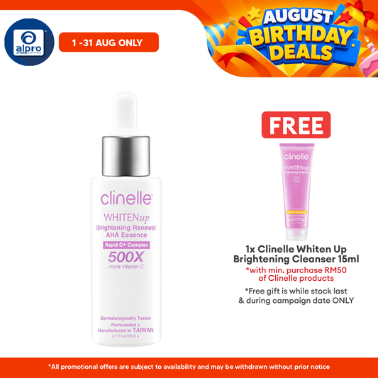 Clinelle WHITENup Brightening Renewal AHA Essence 20mL | Prevents Formation of Dark Spots Clinelle