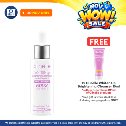 Clinelle WHITENup Brightening Renewal AHA Essence 20mL | Prevents Formation of Dark Spots