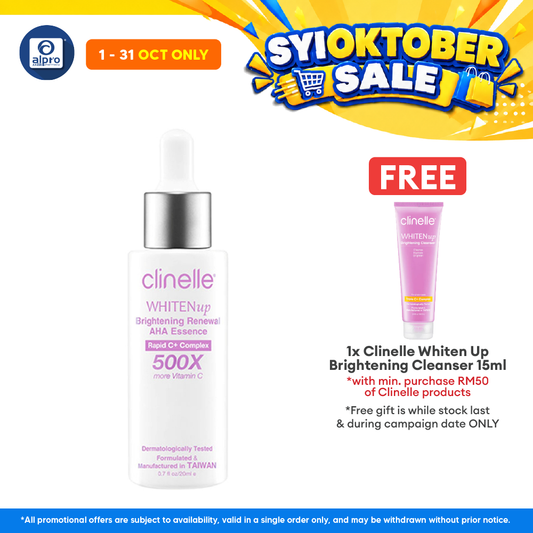Clinelle WHITENup Brightening Renewal AHA Essence 20mL | Prevents Formation of Dark Spots