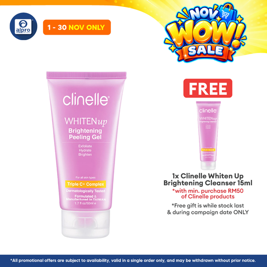 Clinelle WHITENup Brightening Peeling Gel 50mL | Improve Skin Tone & Glowing Skin