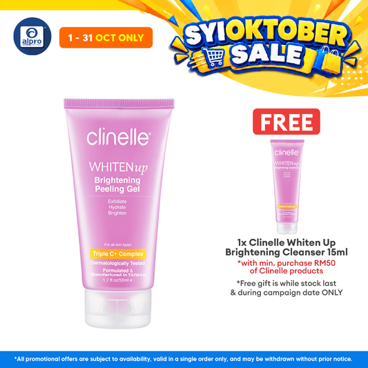 Clinelle WHITENup Brightening Peeling Gel 50mL | Improve Skin Tone & Glowing Skin