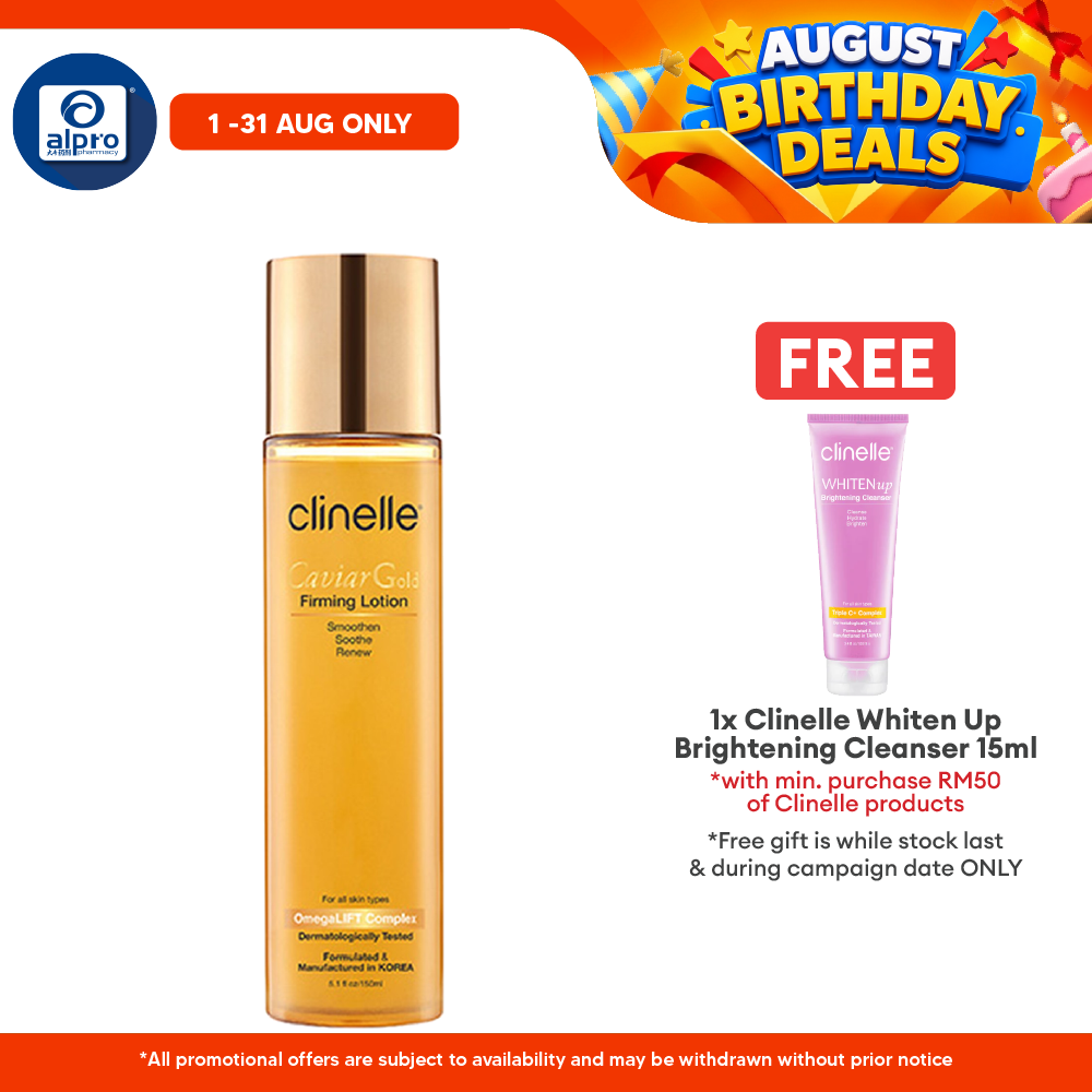 Clinelle Caviar Gold Firming Lotion 150mL | Results in Supple, Smooth & Elastic Skin Clinelle