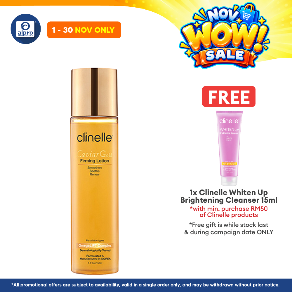 Clinelle Caviar Gold Firming Lotion 150mL | Results in Supple, Smooth & Elastic Skin