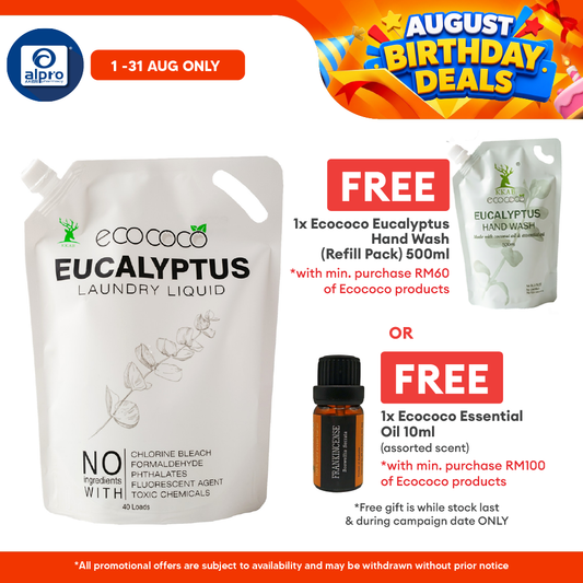 ecococo Eucalyptus Laundry Refill 2kg | Naturally Soft & Safe for Sensitive Skin ecococo