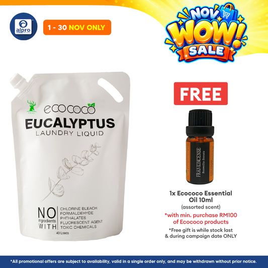 ecococo Eucalyptus Laundry Refill 2kg | Naturally Soft & Safe for Sensitive Skin