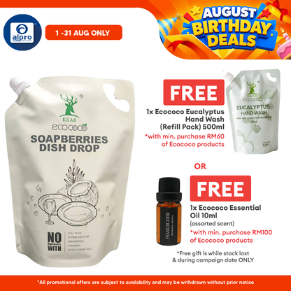 ecococo Soapberries Dish Drop Refill 2kg | Food Grade Formula & Skin Friendly ecococo