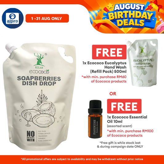ecococo Soapberries Dish Drop Refill 2kg | Food Grade Formula & Skin Friendly ecococo