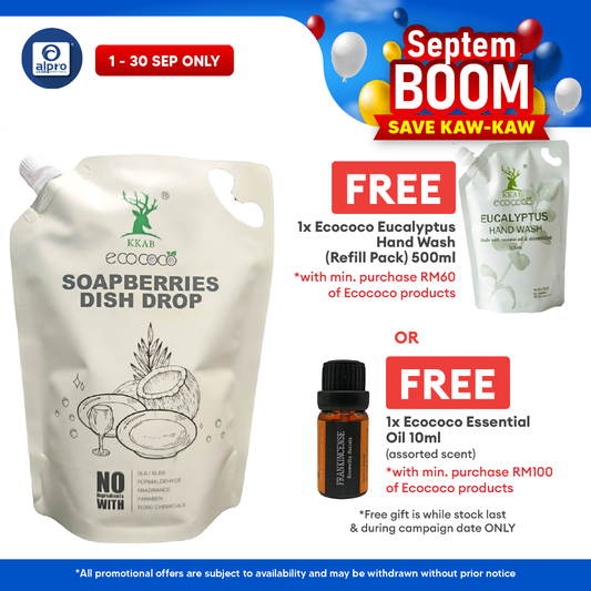 ecococo Soapberries Dish Drop Refill 2kg | Food Grade Formula & Skin Friendly ecococo