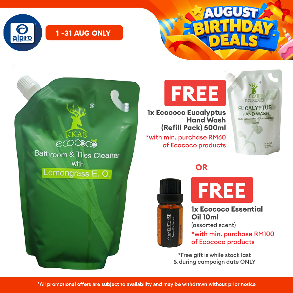 ecococo Lemongrass Bathroom & Tiles Cleaner Refill 1kg | Refreshing Lemongrass Fragrance ecococo