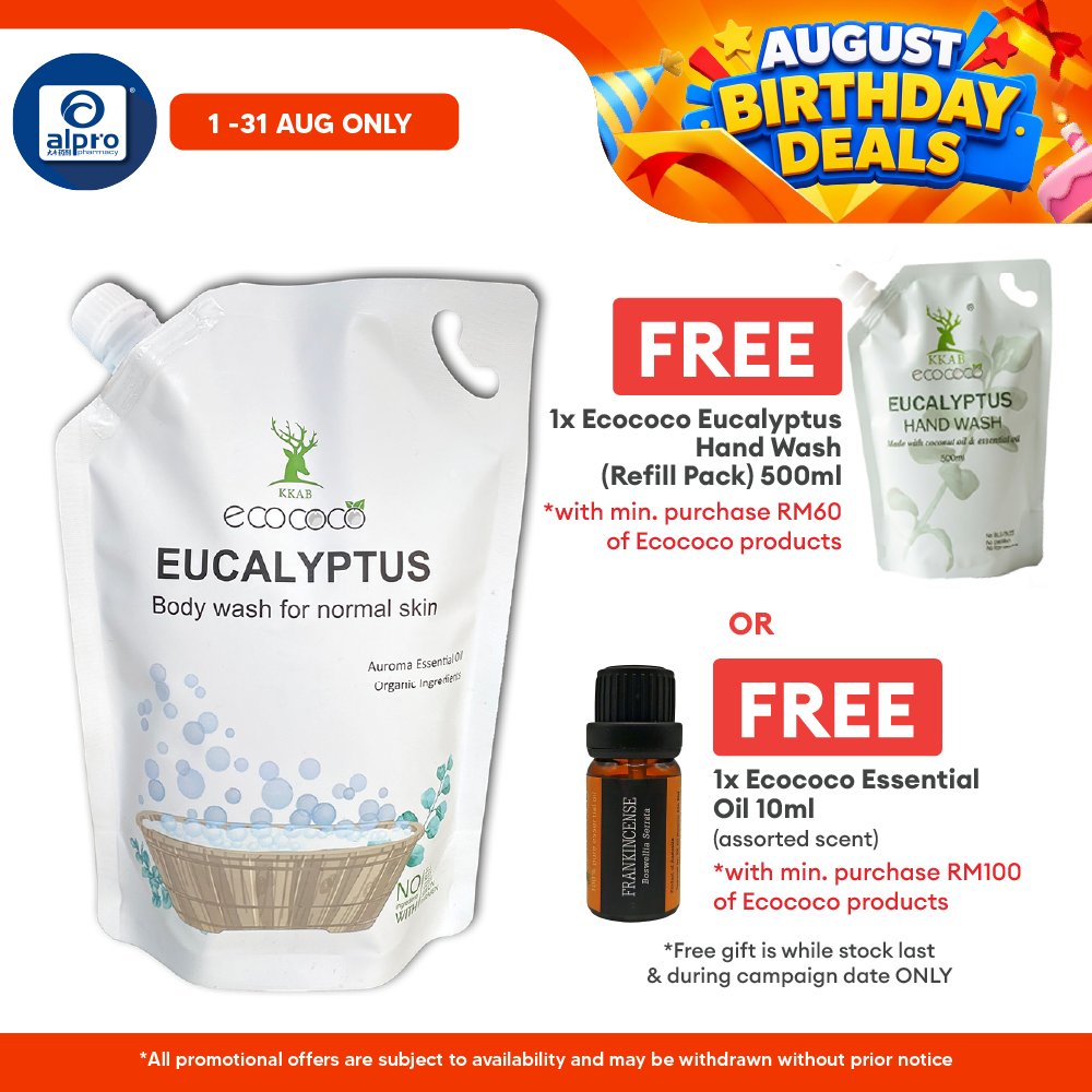ecococo Eucalyptus Body Wash Refill 1kg | Skin Friendly & Moisturising Effect ecococo