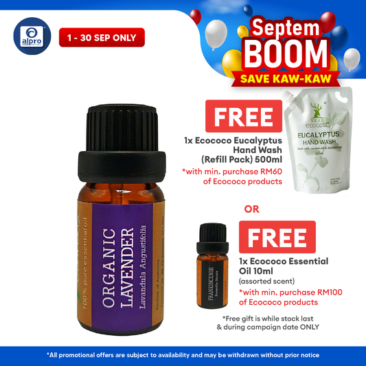 ecococo Organic Lavender Essential Oil 10mL | Helps Improve Sleep Quality & Relaxation ecococo