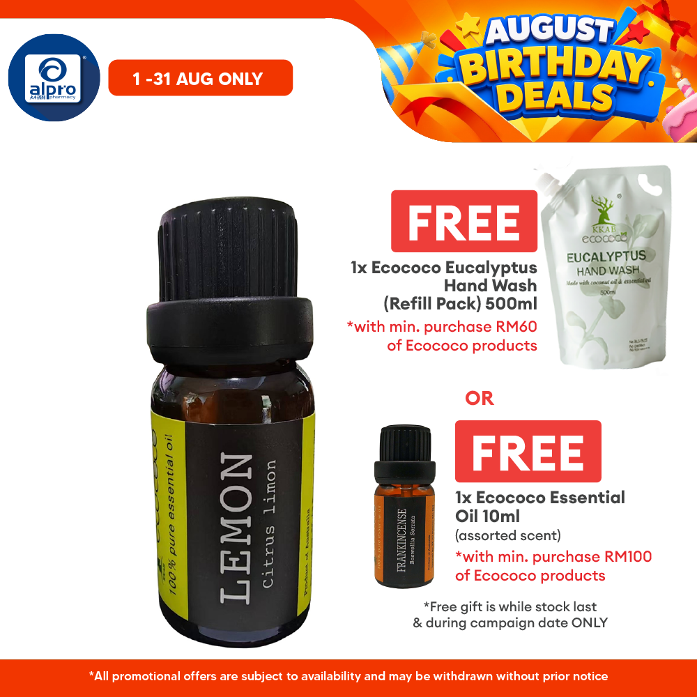 ecococo Lemon Essential Oil 10mL | Cleansing & Purifying Odour ecococo