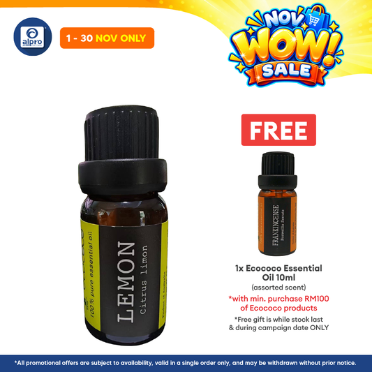 ecococo Lemon Essential Oil 10mL | Cleansing & Purifying Odour