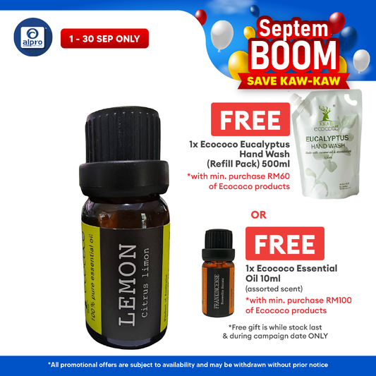 ecococo Lemon Essential Oil 10mL | Cleansing & Purifying Odour ecococo
