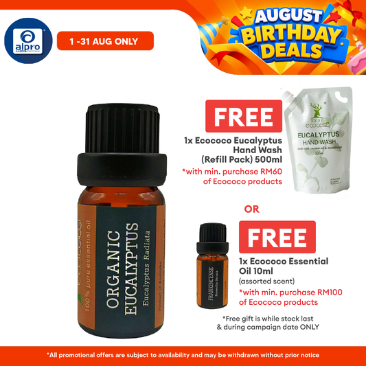 ecococo Organic Eucalyptus Essential Oil | Helps Nose Discomfort & Congestion ecococo