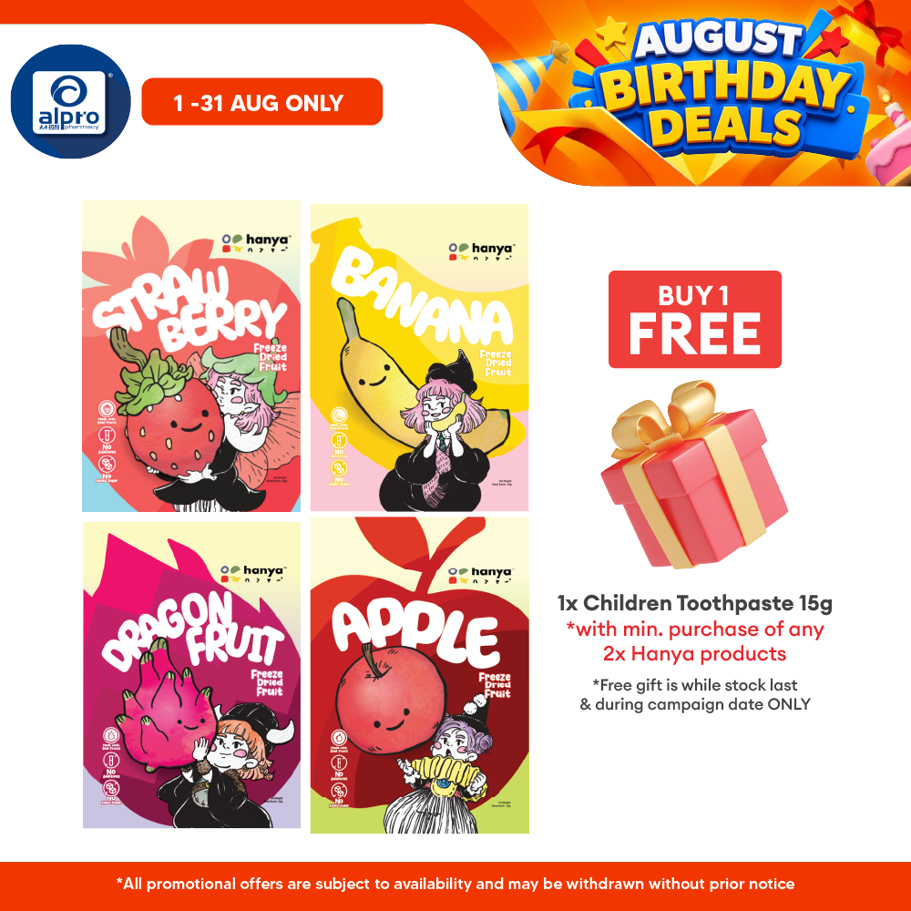 Hanya Freeze-Dried Fruit Chips 20g | Kids Healthy Snacks (Strawberry/Banana/Dragonfruit/Apple) Hanya