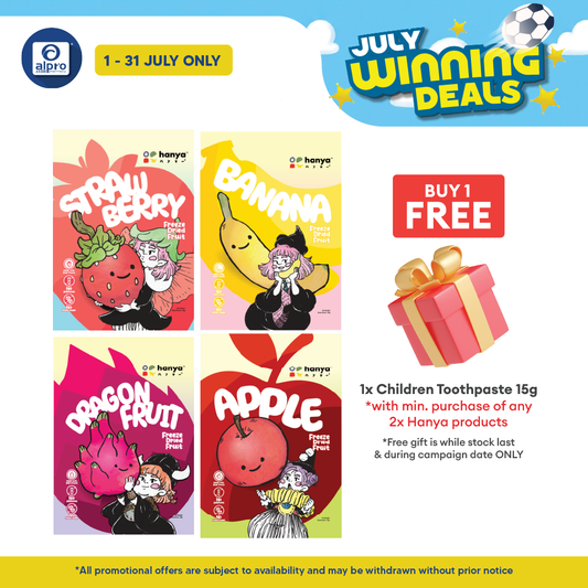 Hanya Freeze-Dried Fruit Chips 20g | Kids Healthy Snacks (Strawberry/Banana/Dragonfruit/Apple) Hanya