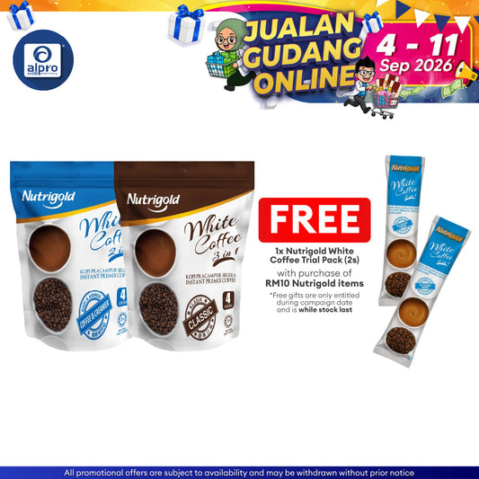 Nutrigold 3-in-1 White Coffee (Coffee Classic 40g ×4s / Coffee & Creamer 30g ×4s) Nutrigold