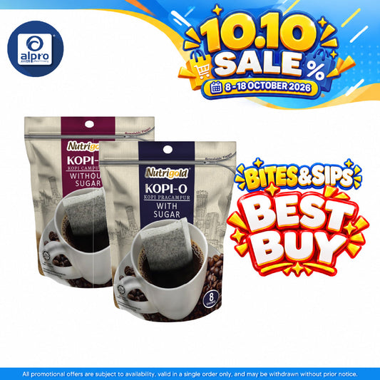 Nutrigold Kopi-O (With 15g ×8s / Without 10g ×10s) Sugar Pot Bag