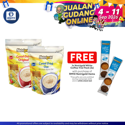 Nutrigold 3-in-1 Cereal Drink (Original 28g ×5s / Oat 30g ×5s) Nutrigold