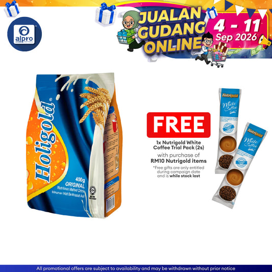 Nutrigold Holigold Original Nutritious Malted Drink 400g | Instant Drink Powder for Malt Drinks Nutrigold