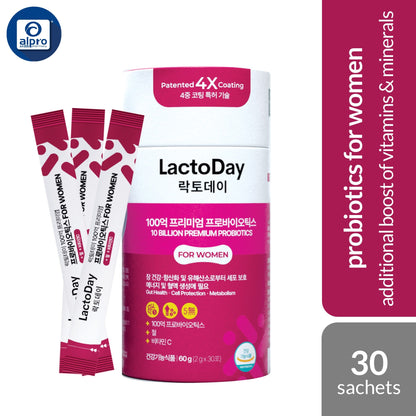 LactoDay For WOMEN 10 Billion CFU Probiotics (2g × 30Sachets) | For Balance Gut LactoDay