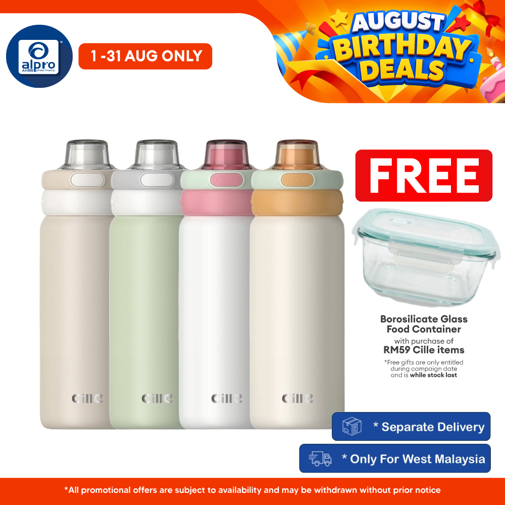 Cille 6-Layer Insulated 316 Stainless Steel Bottle Dual Direct Drink & Straw Mouth 560mL (XB-25106-560) | Cute Design Cille