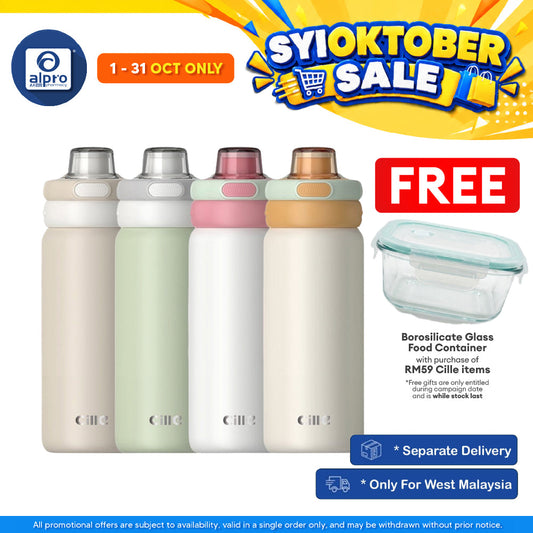 Cille 6-Layer Insulated 316 Stainless Steel Bottle Dual Direct Drink & Straw Mouth 560mL (XB-25106-560) | Cute Design